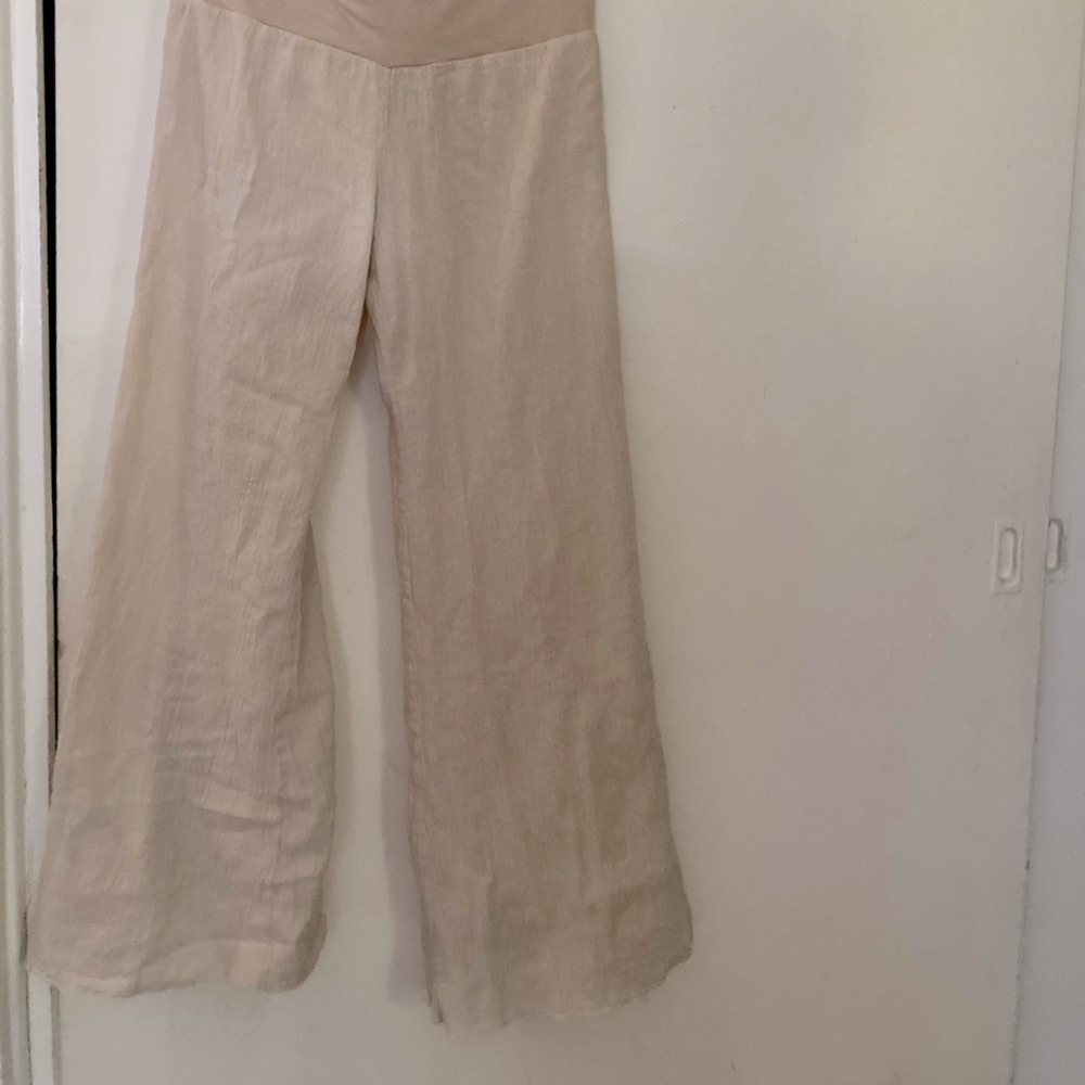 Wide leg linen pants